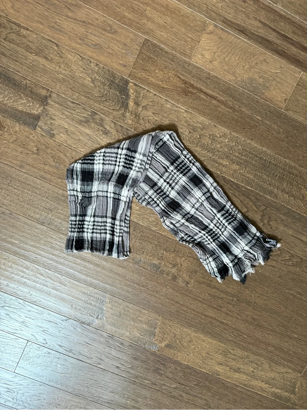 Express Black & Gray Plaid Men's Scarf